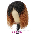 Usexy transparent lace wigs pre-plucked bob lace frontal pixie curls wigs kinky curly brazilian ombre colored bob human hair Wig